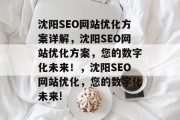沈阳SEO网站优化方案详解，沈阳SEO网站优化方案，您的数字化未来！，沈阳SEO网站优化，您的数字化未来!