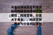 从金山网站优化的角度解析网络营销策略的重要性，网络营销，价值大于黄金。，网络营销，黄金与价值的双重博弈