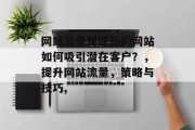网站流量提醒你的网站如何吸引潜在客户？，提升网站流量，策略与技巧,
