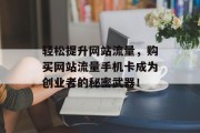 轻松提升网站流量，购买网站流量手机卡成为创业者的秘密武器！