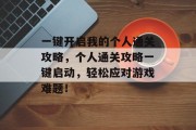 一键开启我的个人通关攻略，个人通关攻略一键启动，轻松应对游戏难题！