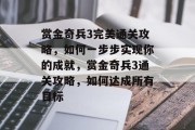 赏金奇兵3完美通关攻略，如何一步步实现你的成就，赏金奇兵3通关攻略，如何达成所有目标