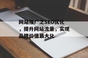 网站推广之SEO优化，提升网站流量，实现品牌价值最大化