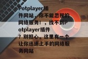 Potplayer插件网站，你不能忽视的网络服务！，找不到Potplayer插件？别担心，这里有一个让你迅速上手的网络服务网站