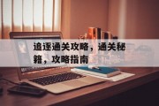 追逐通关攻略，通关秘籍，攻略指南