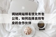 揭秘网站排名优化外包公司，如何选择高效专业的合作伙伴