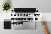 如何优化网站数据SEO以提高排名？，优化网站数据SEO提升排名的策略