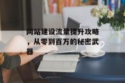网站建设流量提升攻略，从零到百万的秘密武器