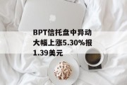 BPT信托盘中异动 大幅上涨5.30%报1.39美元