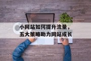 小网站如何提升流量，五大策略助力网站成长