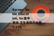 Barnes  Noble Education, Inc盘中异动 下午盘股价大跌5.13%