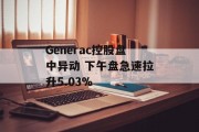 Generac控股盘中异动 下午盘急速拉升5.03%