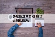 多尼斯盘中异动 股价大涨5.58%