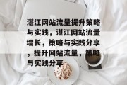 湛江网站流量提升策略与实践，湛江网站流量增长，策略与实践分享，提升网站流量，策略与实践分享