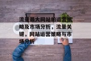 流量最大网站的运营策略及市场分析，流量关键，网站运营策略与市场分析