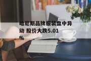 哈尼斯品牌服装盘中异动 股价大跌5.01%
