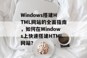 Windows搭建HTML网站的全面指南,如何在Windows上快速搭建HTML网站? Windows搭建HTML网站的全面指南,如何在Windows上快速搭建HTML网站?