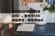 泰州市SEO网站费用高吗？，泰州市SEO网站费用，哪些网站应该收费？
