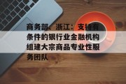 商务部、浙江：支持有条件的银行业金融机构组建大宗商品专业性服务团队