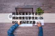 网站权重多少才合适？揭秘搜索引擎优化（SEO）的秘密武器