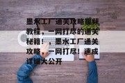 墨水工厂通关攻略视频教程,一网打尽的通关秘籍!,墨水工厂通关攻略,一网打尽!速成详细大公开