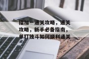 指加一通关攻略，通关攻略，新手必备指南，单打独斗如何顺利通关