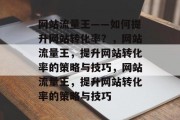 网站流量王——如何提升网站转化率？，网站流量王，提升网站转化率的策略与技巧，网站流量王，提升网站转化率的策略与技巧