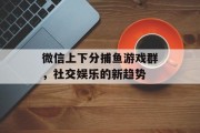微信上下分捕鱼游戏群，社交娱乐的新趋势