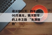 诺沃格拉茨：四年2500万美元，银河数字的上市之路 “充满挫败”
