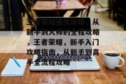 王者荣耀通关攻略，从新手到大师的全程攻略，王者荣耀，新手入门攻略指南，从新手到高手全流程攻略