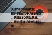 天津SEO网站优化，提升网站竞争力的关键，天津SEO网站优化，提升竞争力的必备技能