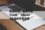 聚灿光电、指南针再“打头阵” A股2024年首批年报亮相