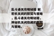乱斗通关攻略秘籍 解密机关间的默契与策略,乱斗通关攻略秘籍,神秘机关间隐藏的默契与策略。