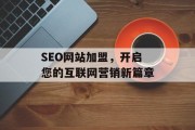 SEO网站加盟，开启您的互联网营销新篇章