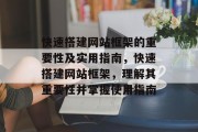 快速搭建网站框架的重要性及实用指南，快速搭建网站框架，理解其重要性并掌握使用指南