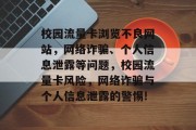 校园流量卡浏览不良网站，网络诈骗、个人信息泄露等问题，校园流量卡风险，网络诈骗与个人信息泄露的警惕!