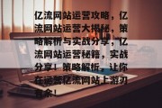 亿流网站运营攻略，亿流网站运营大揭秘，策略解析与实战分享，亿流网站运营秘籍，实战分享！策略解析，让你在运营亿流网站上游刃有余！