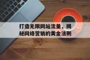 打造无限网站流量，揭秘网络营销的黄金法则