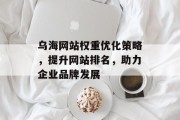 乌海网站权重优化策略，提升网站排名，助力企业品牌发展