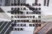 外贸流量网站，你的企业必备工具，帮助企业精准营销，出口网站优化与实战技巧分享，外贸关键词整理、搜索引擎优化实战，精准营销出海宝典！
