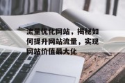 流量优化网站，揭秘如何提升网站流量，实现网站价值最大化