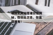 响应式网站搭建价格揭秘，性价比之选，你值得拥有！