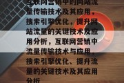 互联网营销中的网站流量传输技术及其应用，搜索引擎优化，提升网站流量的关键技术及应用分析，互联网营销中流量传输技术与应用，搜索引擎优化、提升流量的关键技术及其应用分析