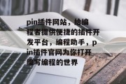 pin插件网站，给编程者提供便捷的插件开发平台，编程助手，pin插件官网为你打开编写编程的世界