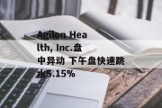 Agilon Health, Inc.盘中异动 下午盘快速跳水5.15%