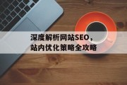 深度解析网站SEO，站内优化策略全攻略