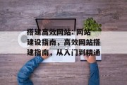 搭建高效网站: 网站建设指南，高效网站搭建指南，从入门到精通