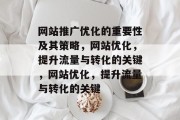 网站推广优化的重要性及其策略，网站优化，提升流量与转化的关键，网站优化，提升流量与转化的关键
