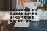 端游手游新体验，如何把握游戏新挑战与新机遇？端游手游新体验，攻略、技巧、策略