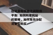 在流量和买卖之间取得平衡: 如何构建网站的策略，如何有效分配流量与购买